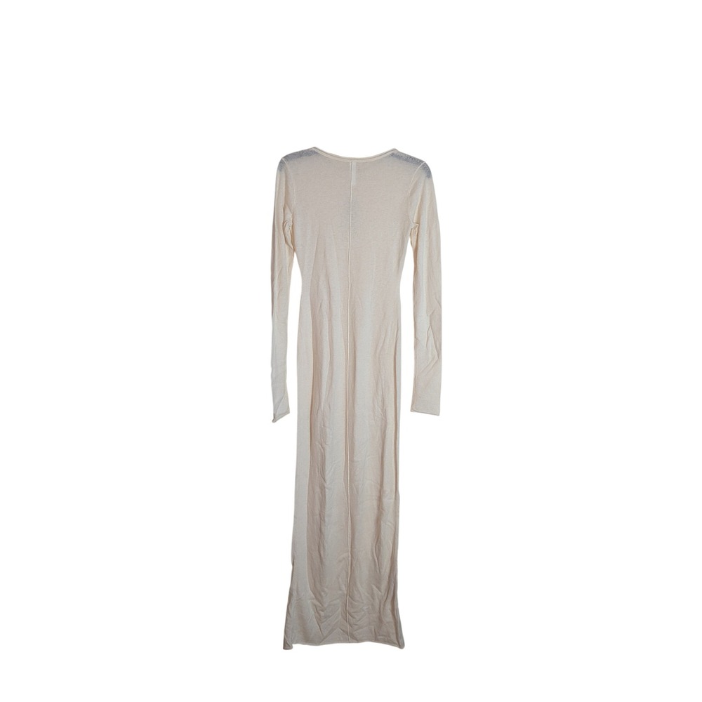 SKIMS Sheer Cashmere Long Sleeve Maxi Dress Egret Cream White DS-DRS-10286W S - Picture 6 of 6